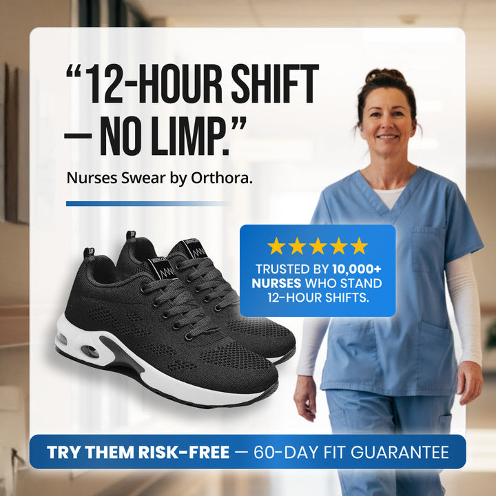 Orthora Pro – 12-timers skift sko for lindring av hæl- og plantarfasciitt (Unisex)