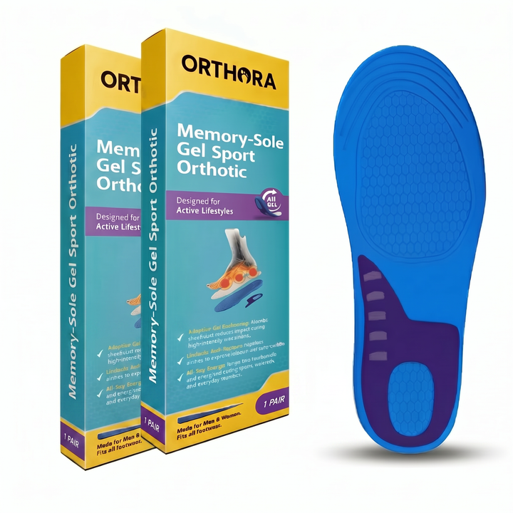 2-Pack Memory-Sole Gel Sport Ortopediske Såler